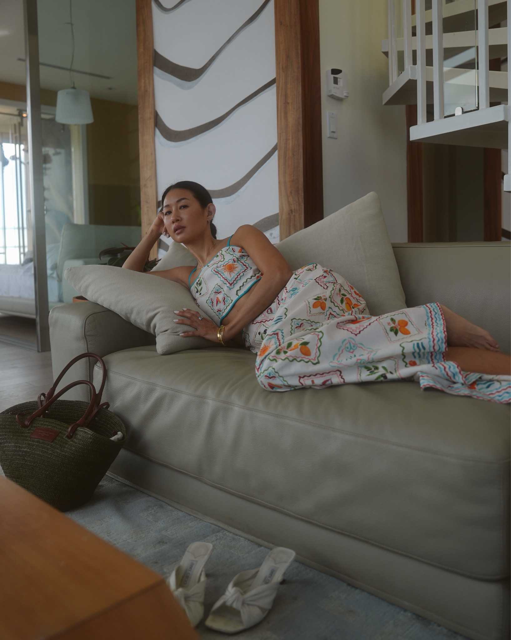 The printed set you need for your next getaway. Love this crop tank and midi skirt combo to wear together or as separates. Pair with my go-to straw tote bag for your next tropical destination. Wearing xs for reference. 

#LTKPetite #LTKTravel #LTKOver40