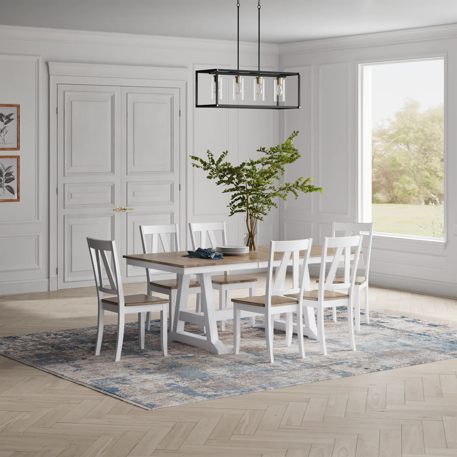 Keswick 6 Person Trestle Dining Set w/ 18" Butterfly Leaf | Wayfair North America