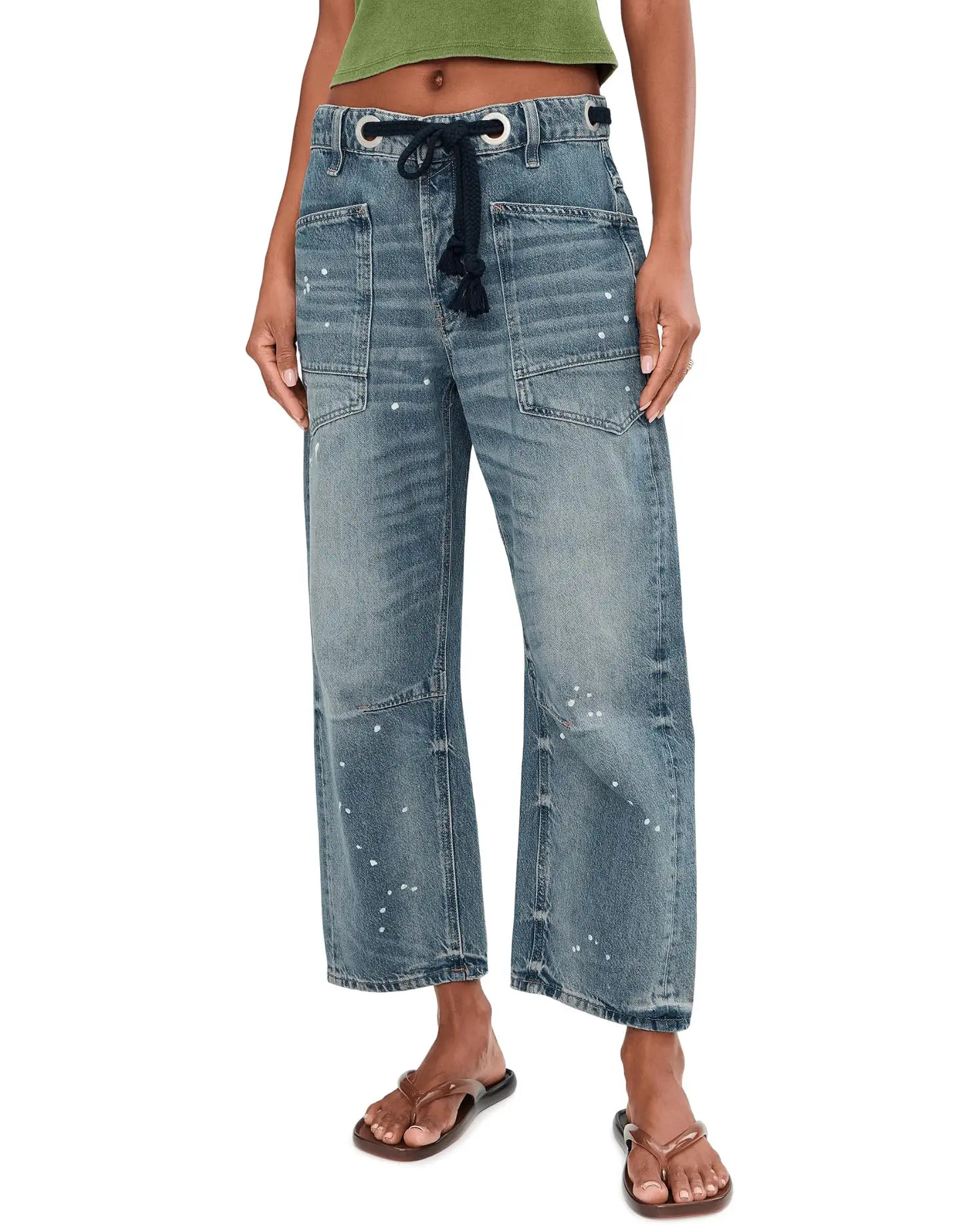 Women's Free People We The Free Moxie Pull-On Barrel Jeans | Zappos.com