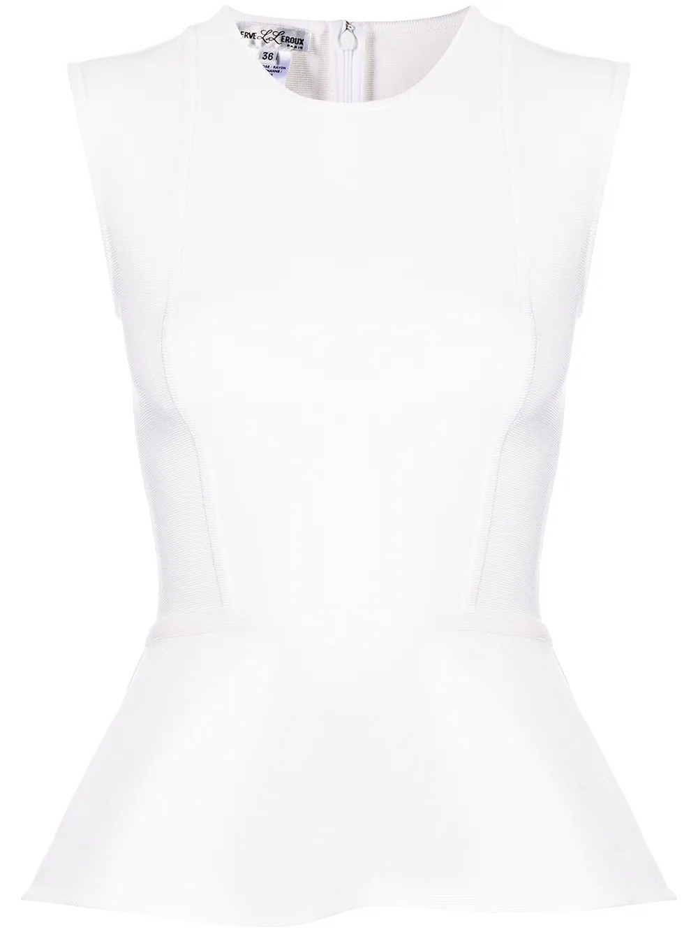 Herve L. Leroux Sleeveless peplum-hem Top | White | FARFETCH SI | Farfetch Global