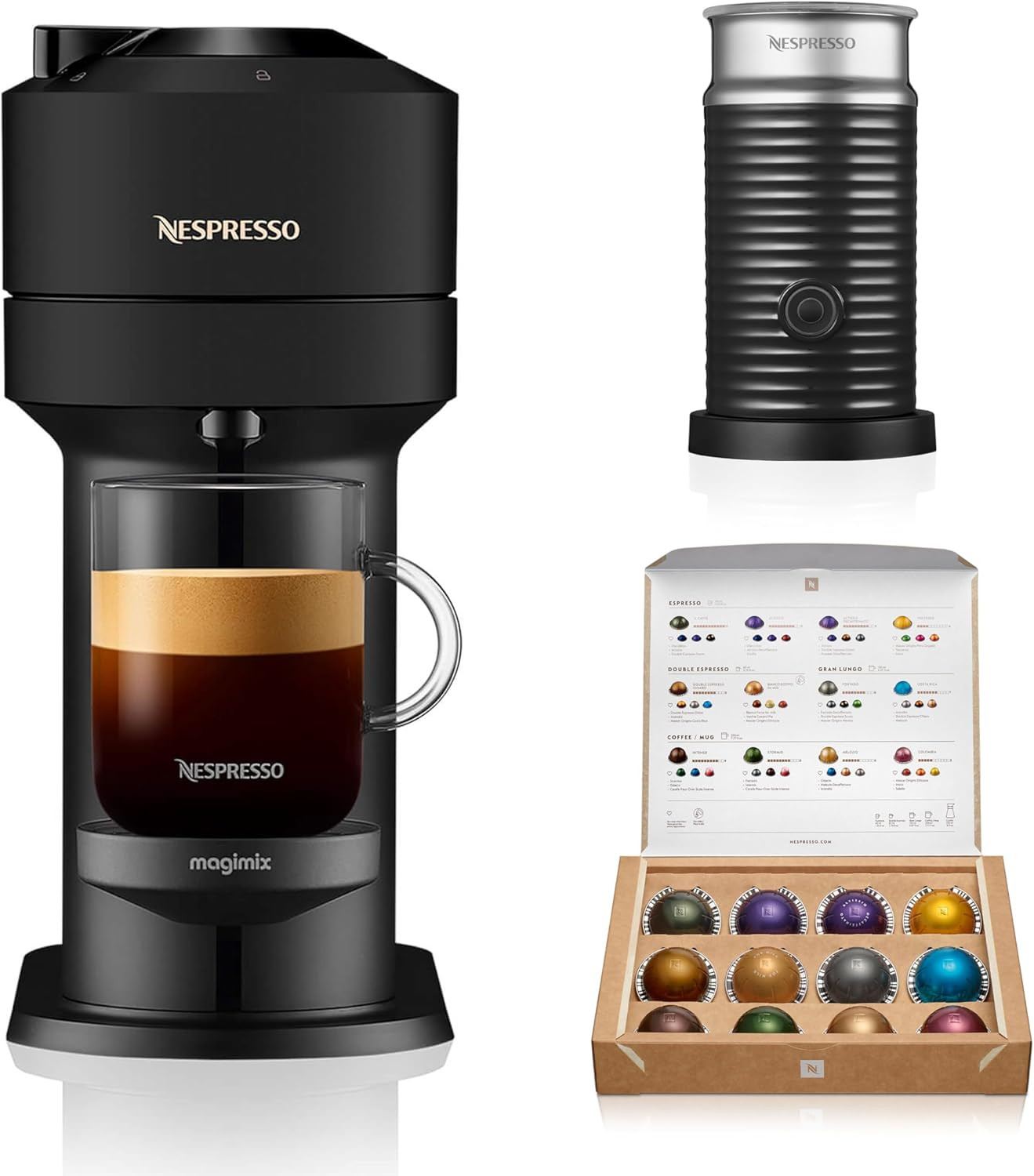 Nespresso Vertuo Next Automatic Pod Coffee Machine with Milk Frother for Espresso, Cappuccino and... | Amazon (UK)