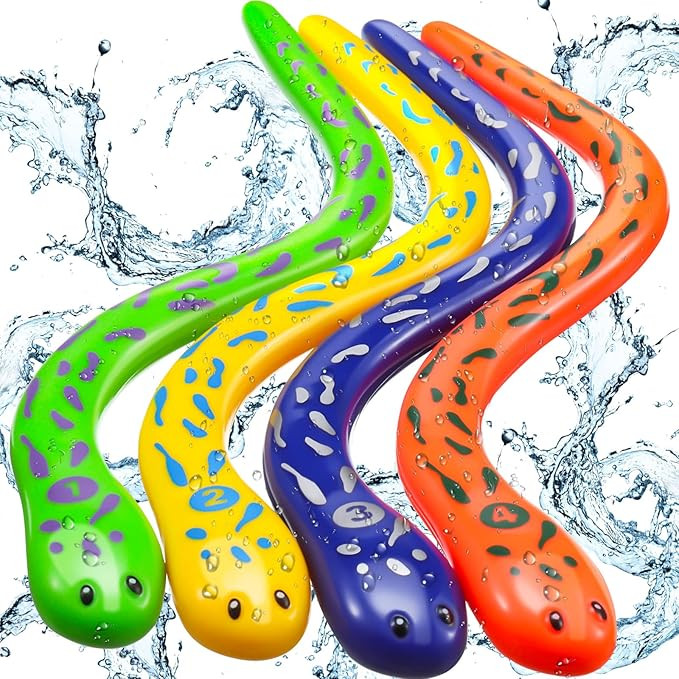 Civaner 4 Pcs Pool Diving Toys for Kids Summer Underwater Swimming Water Dive Eels Catch a Snake ... | Amazon (US)