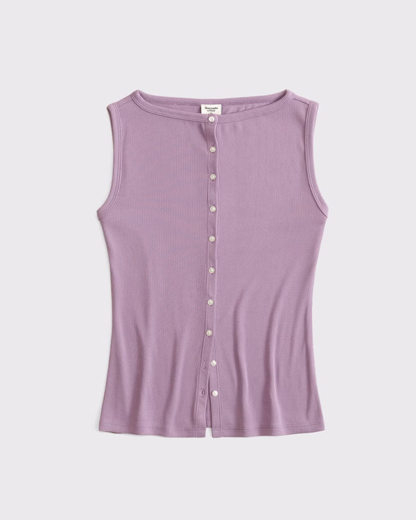 Slash Button-Through Top | Abercrombie & Fitch (US)