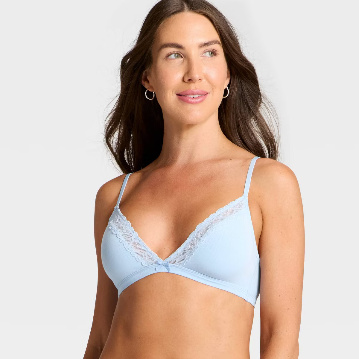 Women's Modal Blend Unlined Triangle Bralette with Lace - Auden™ Rose XS | Target