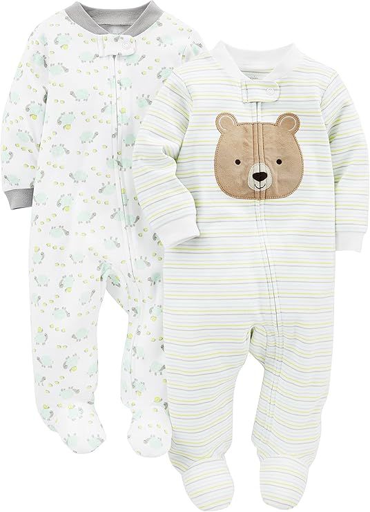 Simple Joys by Carter's Unisex Babies' Cotton Footed Sleep and Play, Pack of 2 | Amazon (US)