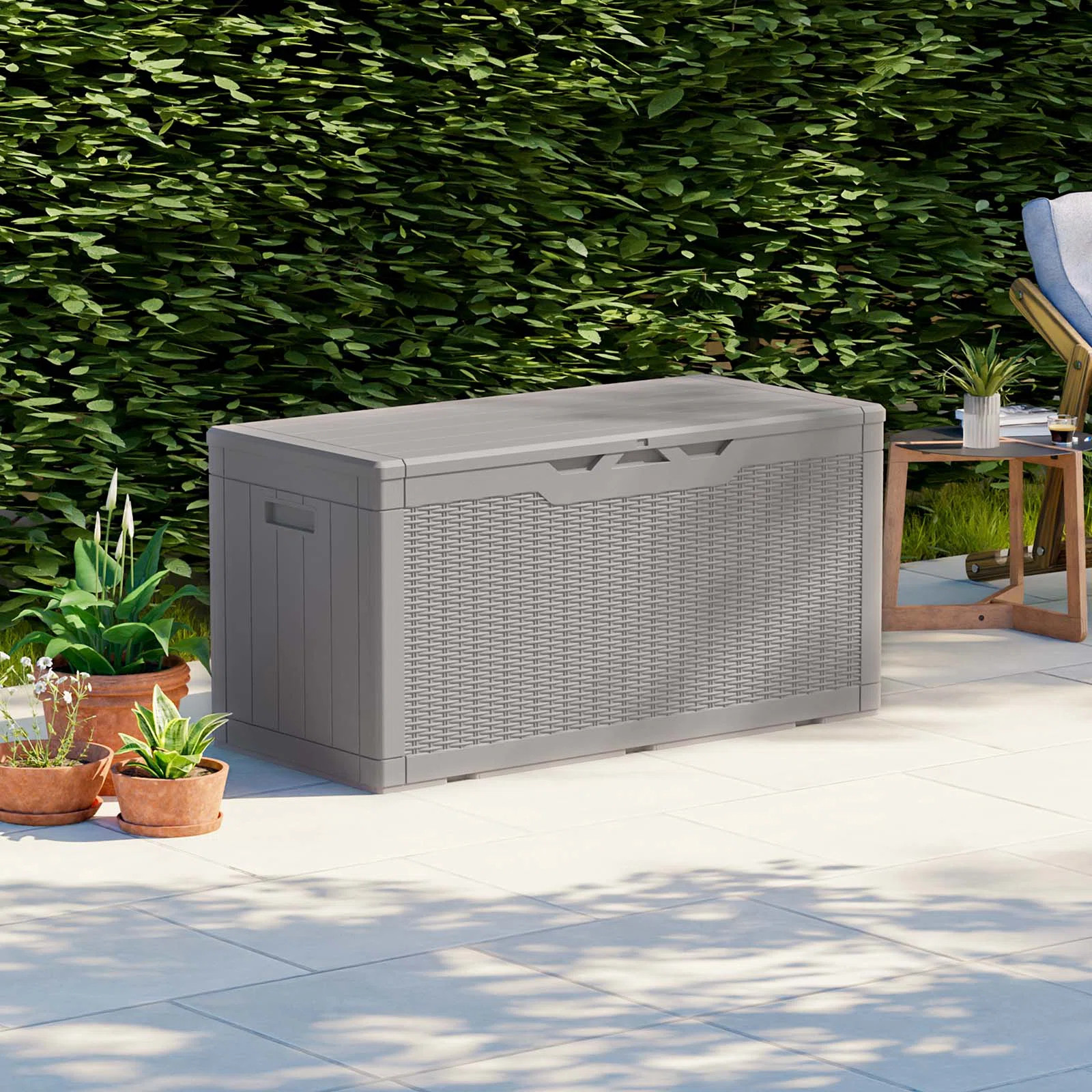 100 Gallons Water Resistant Resin Lockable Deck Box | Wayfair North America