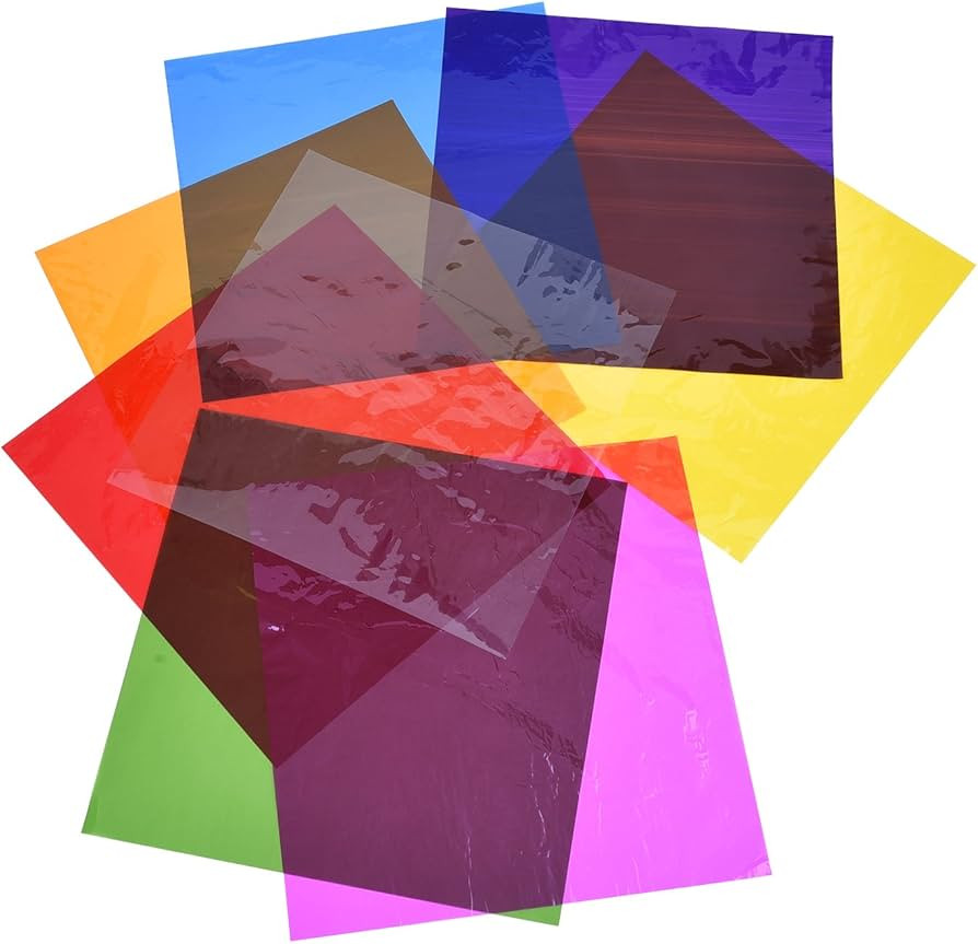 Outus 104 Pcs Colored Cellophane Sheets for Crafts, Cellophane Wrap Paper Color Cello Sheets for ... | Amazon (US)