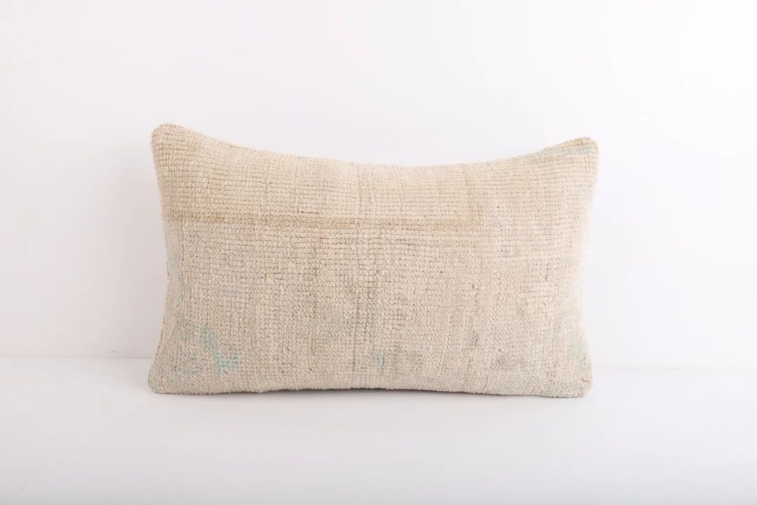 Turkish Kilim Pillow, 12x20 Pillow Case, Bohemian Kilim Pillow, Handwoven Kilim Lumbar, Boho Pill... | Etsy (US)