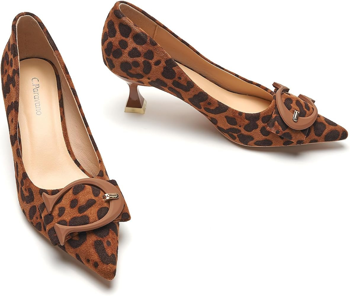 C.Paravano Women's Pumps | Low Heel for Women | Womens Designer Pumps | Kitten Heels for Women | ... | Amazon (US)