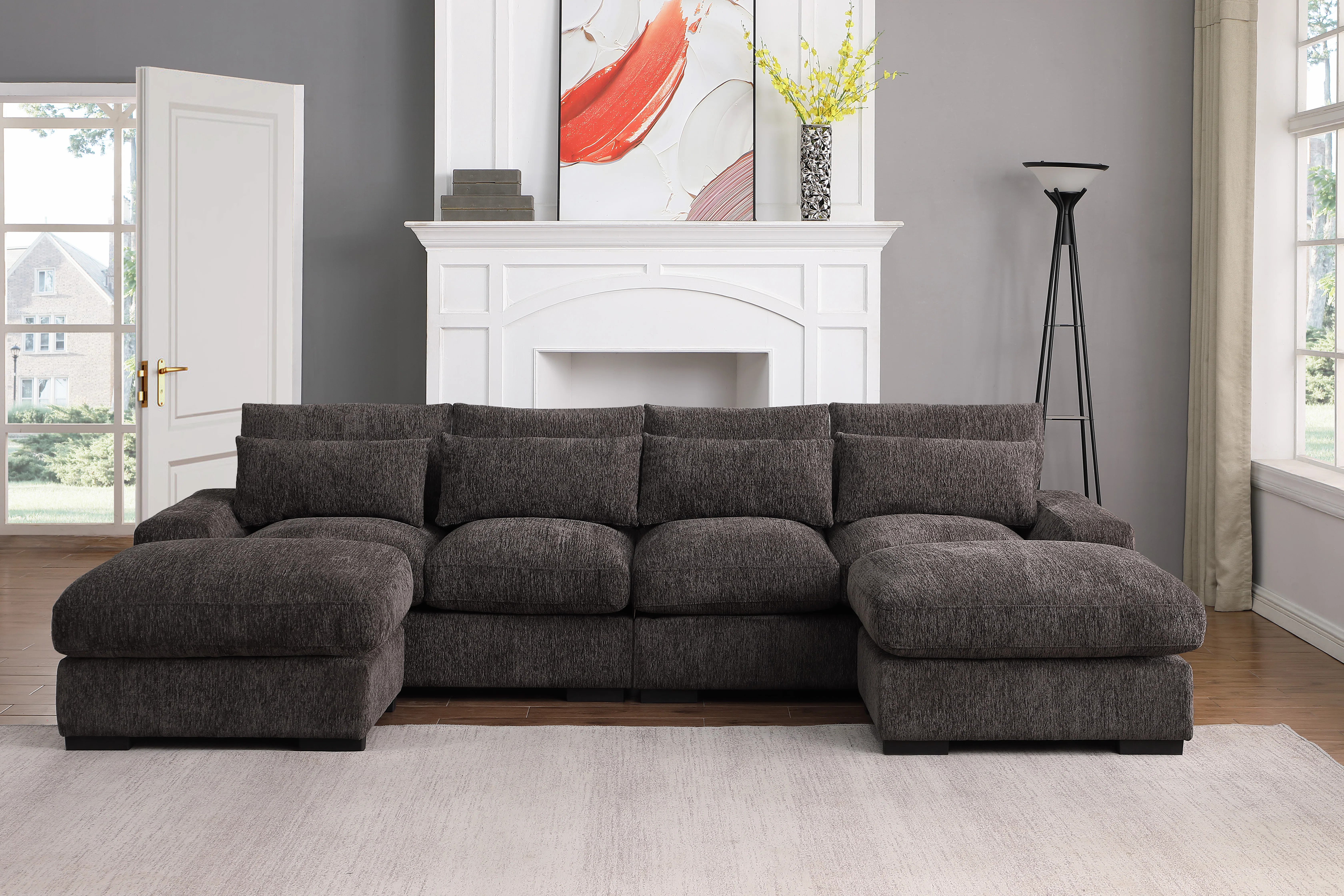 Mauralia Piece Upholstered Chaise Sectional | Wayfair North America