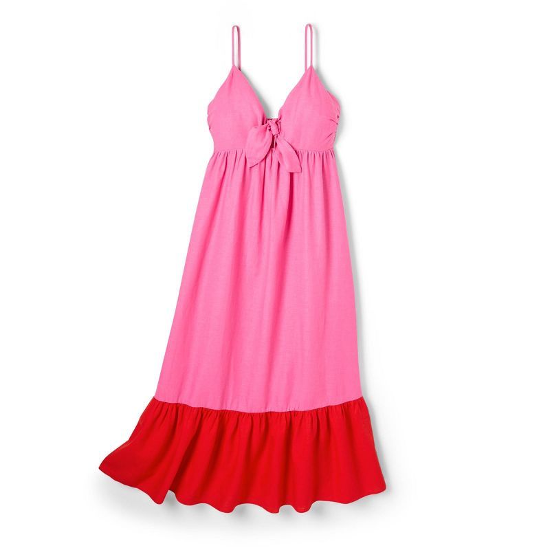 Women's Sleeveless Tie-Front Midi Dress - Tabitha Brown for Target Pink/Red | Target