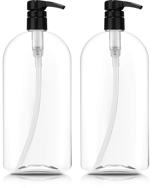 Bar5F Empty Shampoo Bottles with Pumps, 32oz/1Liter/Large, BPA-Free, Lightweight(Medium Density P... | Amazon (US)