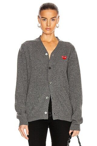 Lambswool Cardigan with Red Emblem | FWRD 