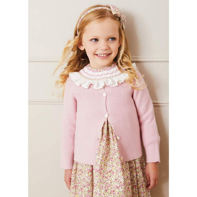 Openwork Cardigan, Pink | Maisonette