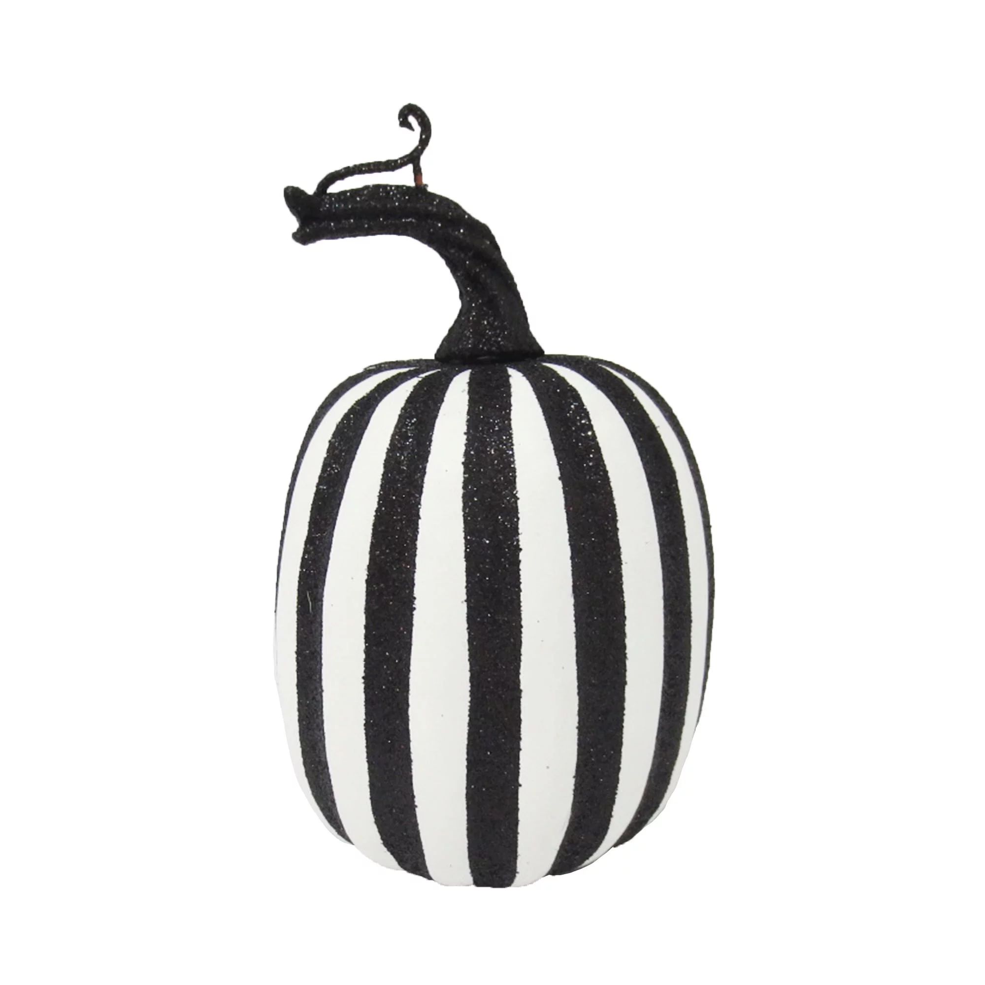 Way To Celebrate Halloween Mini Pumpkin, White and Black Stripes | Walmart (US)