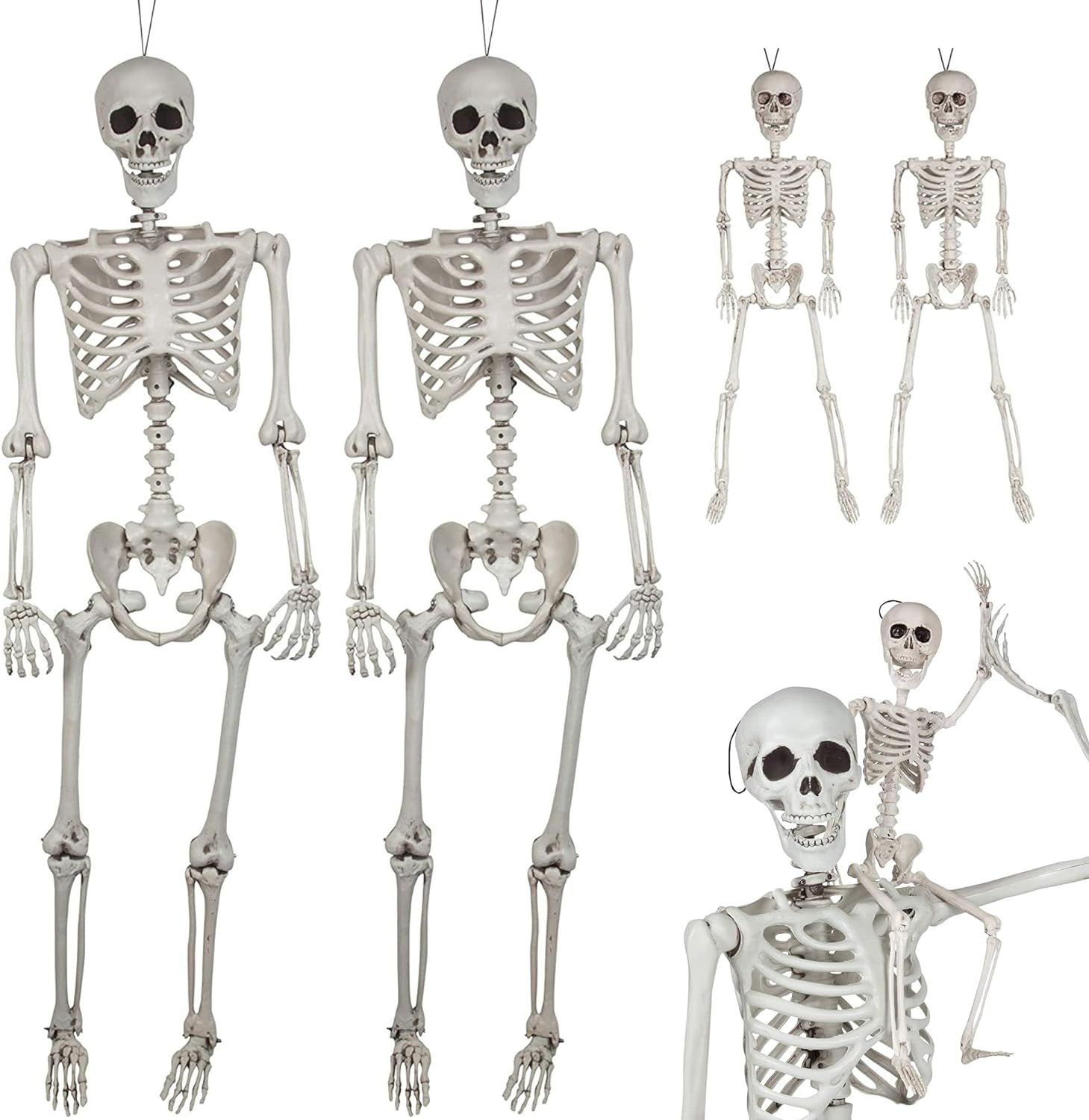 Posable Life Size Human Skeleton Family Set of 4 - 2 Adult (5' 2")& 2 Children (1' 11")- Hallowee... | Amazon (US)