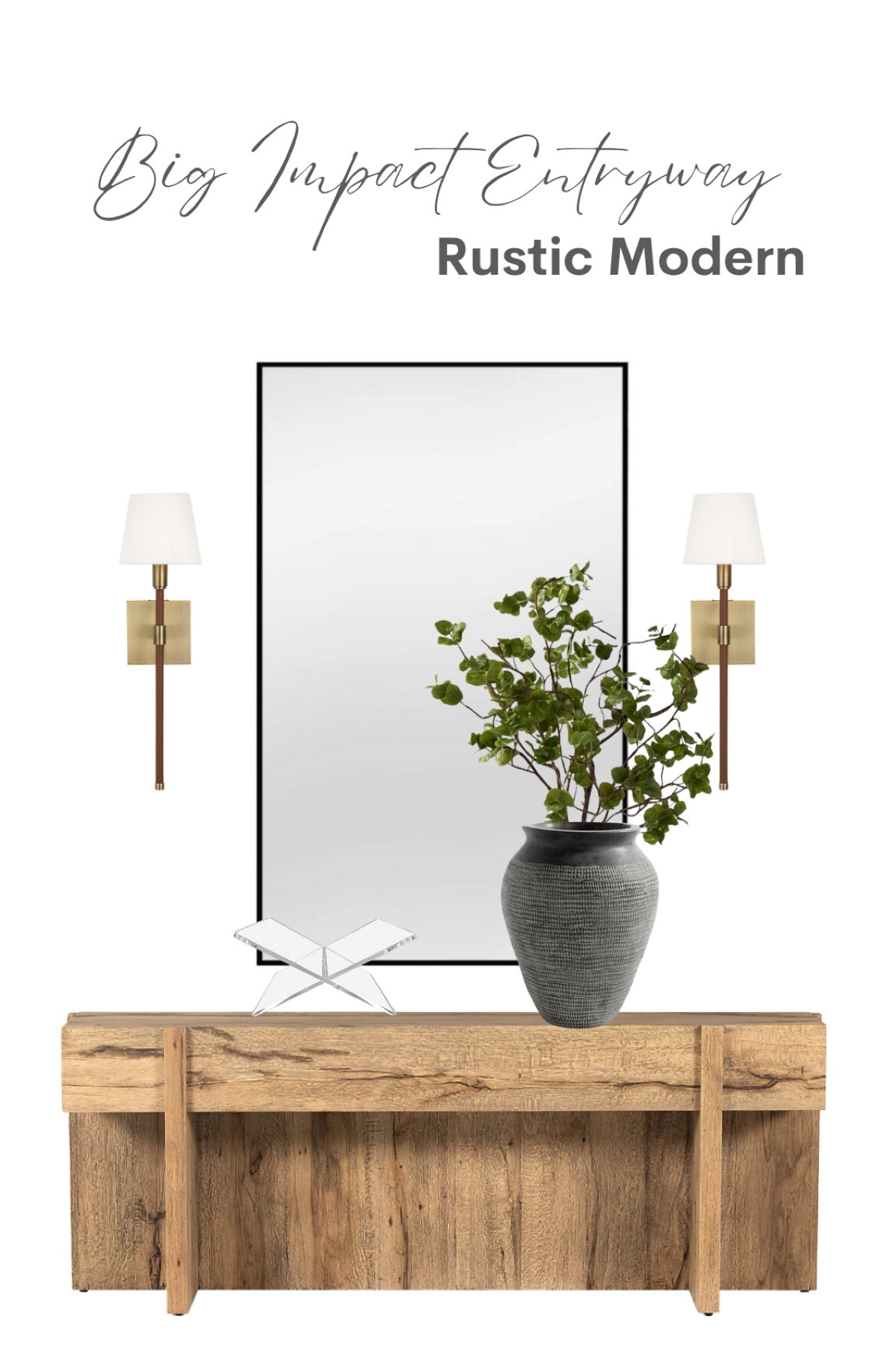 I love the simplicity of this look.  This would be perfect if you had tall ceilings in your entryway.  The large mirror would reflect so much light.

#LTKstyletip #LTKsalealert #LTKhome