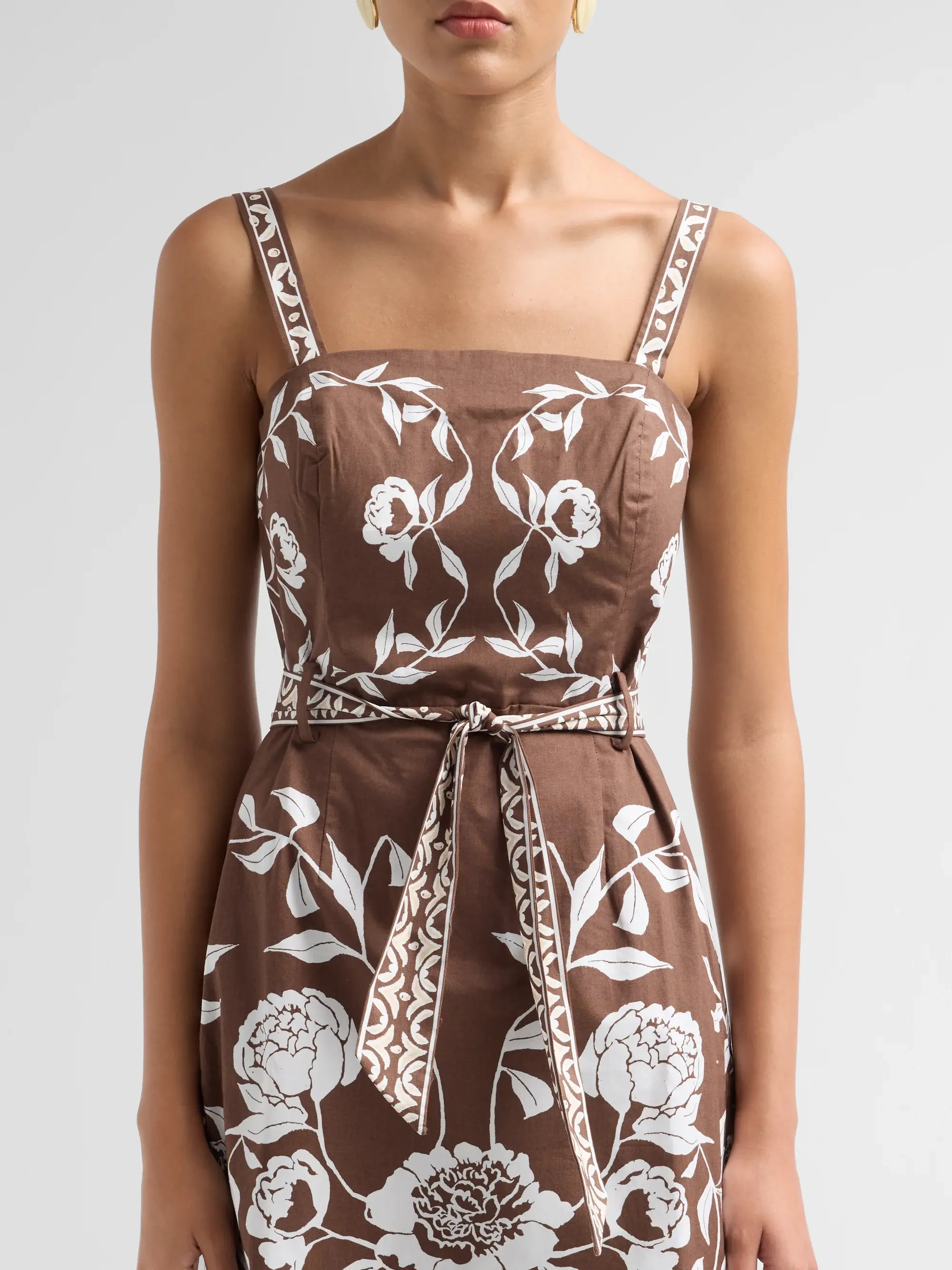Lilly Pulitzer Muireann Floral Stretch-Cotton Tie-Waist Mini Dress | Saks Fifth Avenue | Saks Fifth Avenue