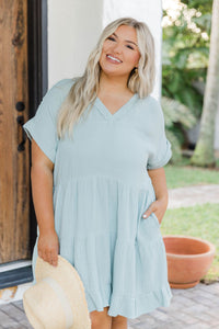 Nothing To Lose Light Blue Gauze Mini Dress | Pink Lily