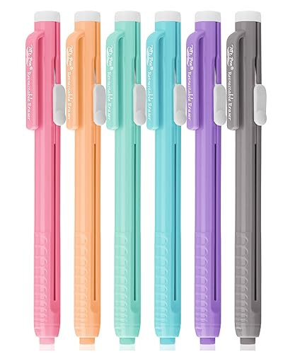 Mr. Pen- Retractable Mechanical Eraser Pen, Pack of 6, Pastel Colored Barrels with Colored Erasers, Pencil Eraser for Pencils, Retractable Eraser Pen, Eraser for Artists, Eraser for Pens | Amazon (US)