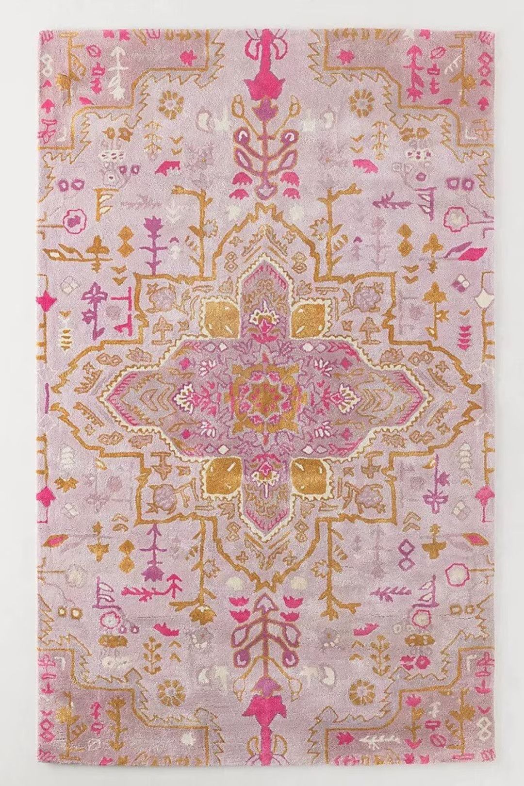 Maribelle Pink Silk Handmade Rugs Carpets For Bedroom Living Room Hand Tufted Modern Aesthetic Wo... | Etsy (US)