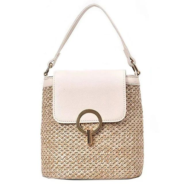 Straw bag straw scoop bag for women shoulder bags lady travel purses and handbags female shoulder... | Walmart (US)