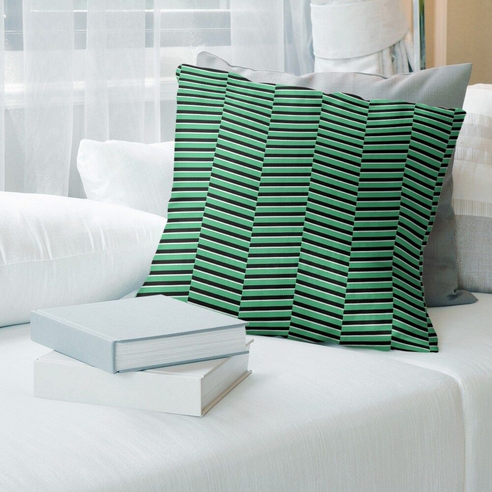 Porch & Den Blaze Fractured Stripes Throw Pillow (18 x 18 - Purple - Linen) | Bed Bath & Beyond