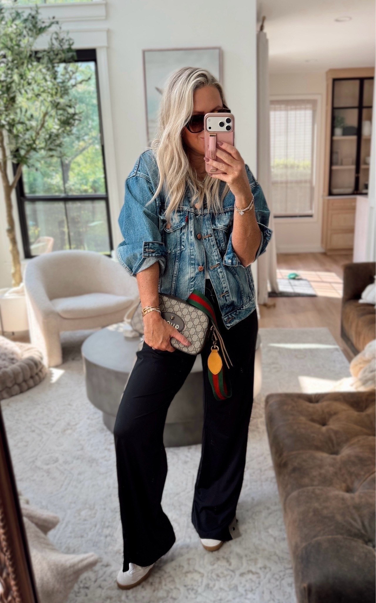 Casual sports mom OOTD! New in track pants with snaps on bottom & beautiful material! 🤌🏼💯
TTS in everything. 

Sports mom. Lounge wear. Travel outfit. Travel style.

#LTKootd #LTKgrwm #LTKSeasonal