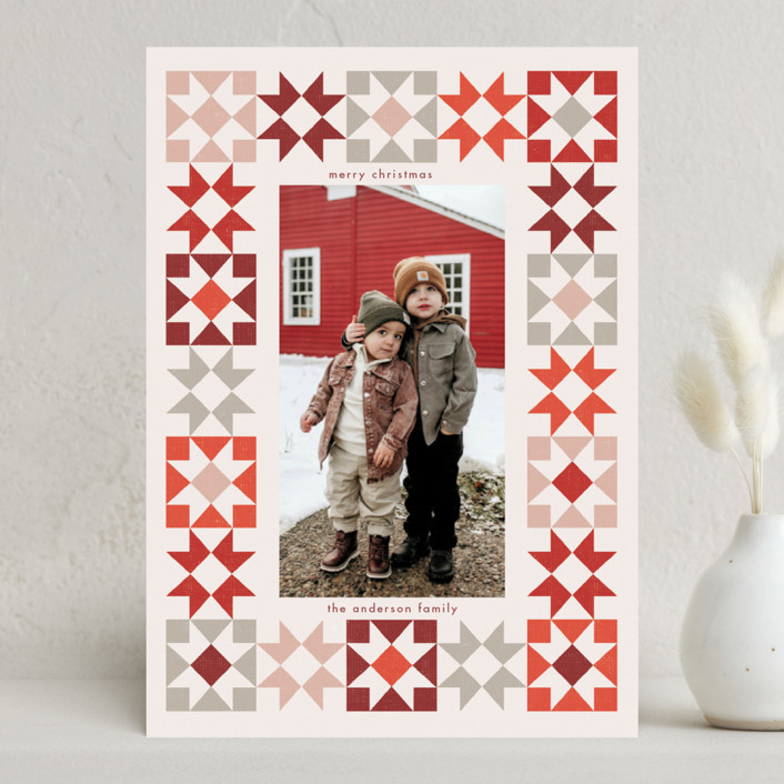 "Homespun" - Customizable Holiday Photo Cards in Green by Kelly Ambrose. | Minted