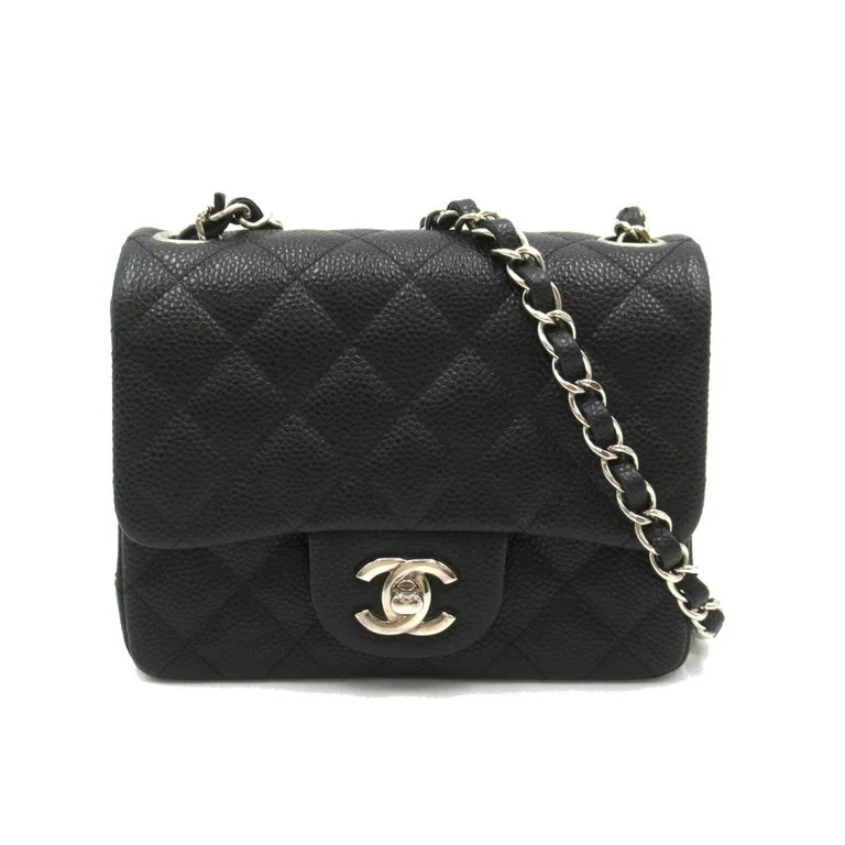 Pre-Owned CHANEL Mini Materasse Chain Shoulder Black Caviar Skin (Grained Calf) (Good) - Walmart.... | Walmart (US)