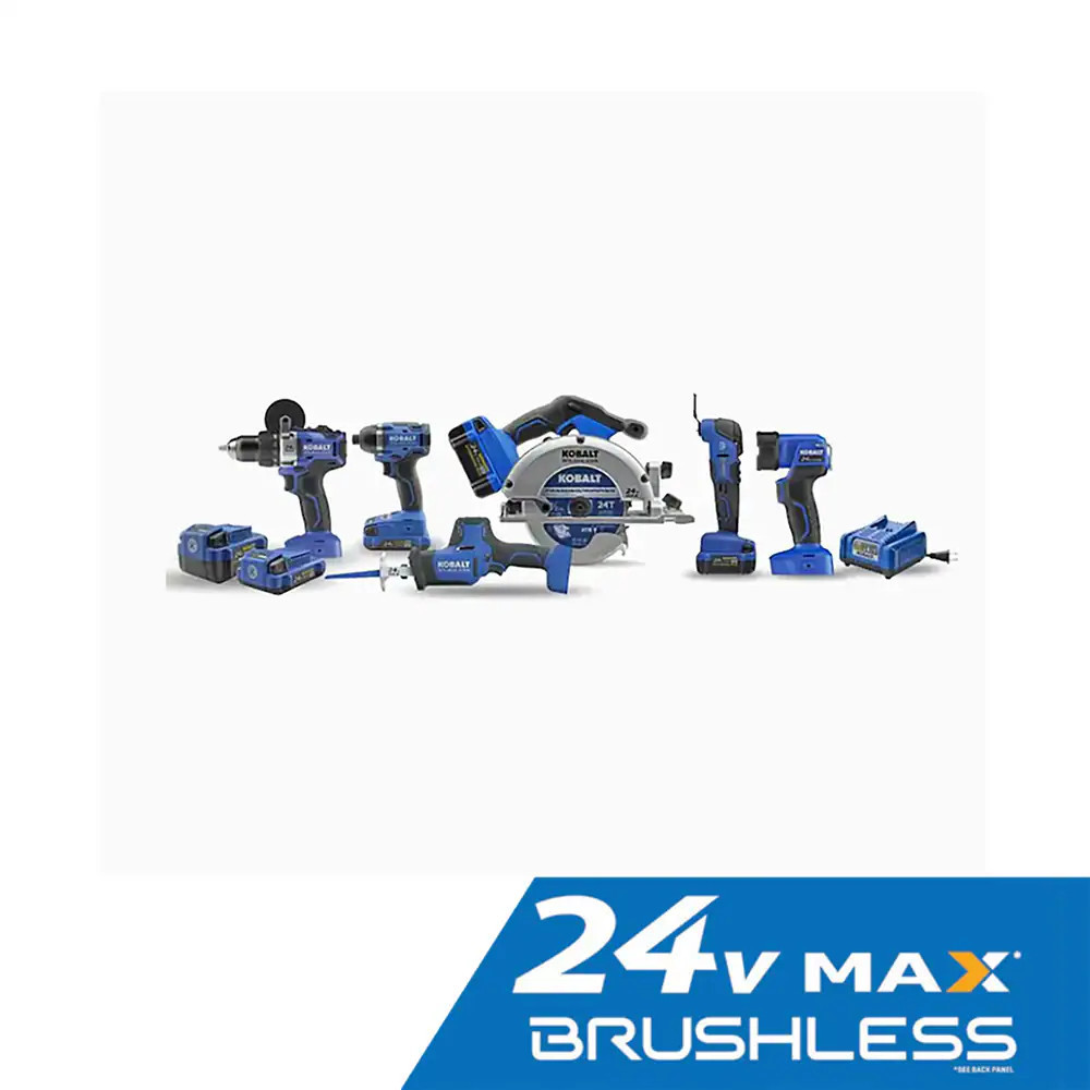 Kobalt 24-volt Max 6-Tool Brushless Power Tool Combo Kit (2-Batteries Included and Charger Included) | KLC 6324A-03 | Lowe's