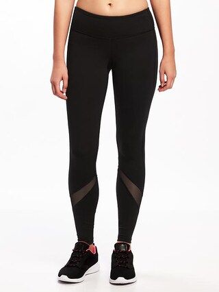 Go-Dry Compression Mesh-Trim Leggings for Women | Old Navy US