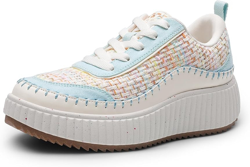 DREAM PAIRS Women Chunky City Tweed Comfortable Casual Platform Fashion Sneaker | Amazon (US)