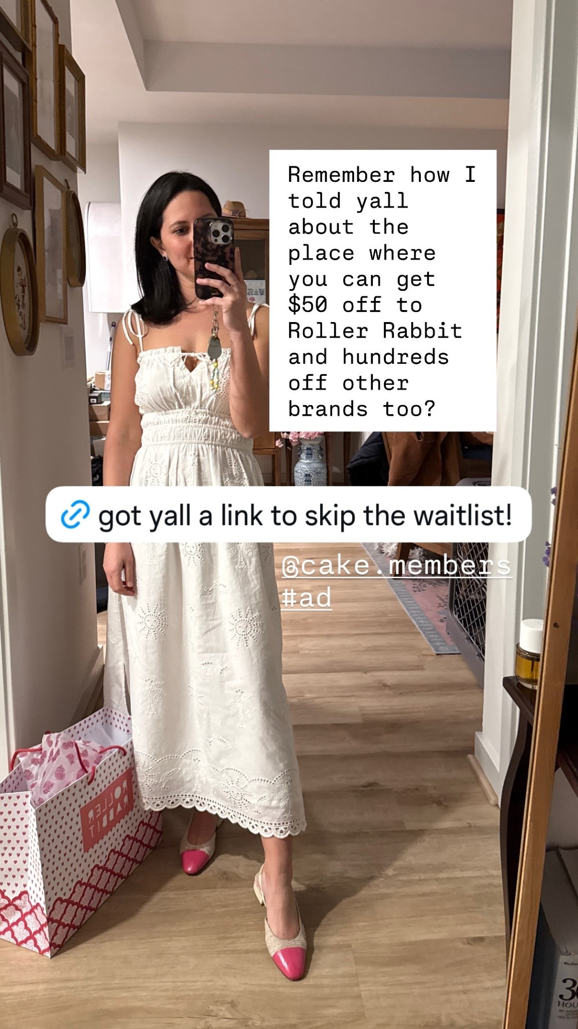 Remember how I told yall about the place where you can get $50 off to Roller Rabbit and hundreds off other brands too? @cake.members  #ad