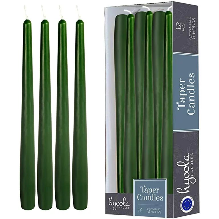 Hyoola, 12" Hunter Green Taper Candles - Dripless Tapers (12 Pack) | Walmart (US)