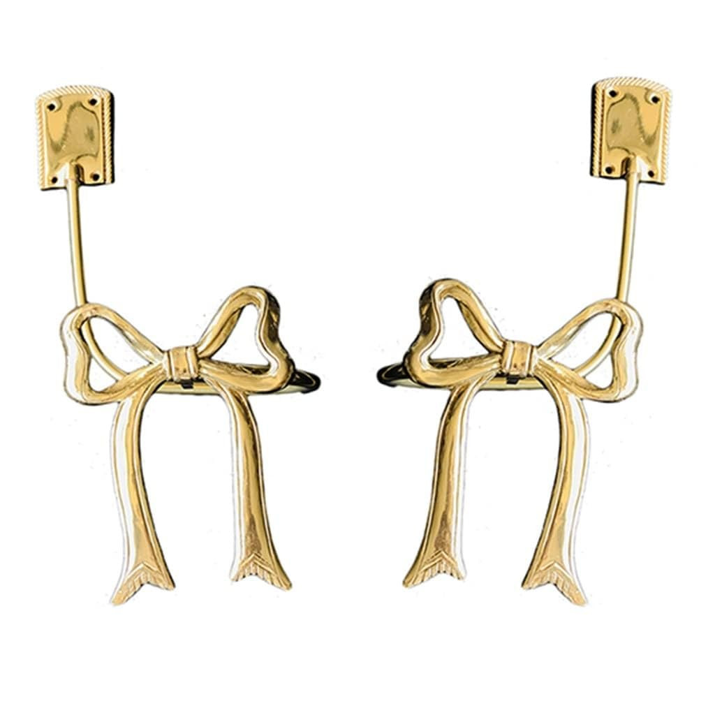 Curtain Hook Brass Ribbon Bow Curtain Holdbacks Curtain Tiebacks Drapery Hooks Wall Hooks for Cur... | Amazon (US)