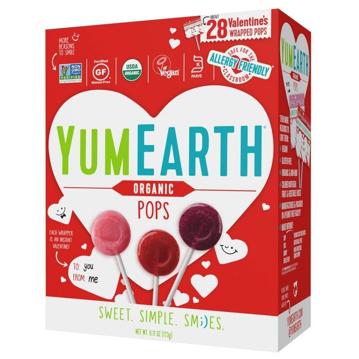 YumEarth Valentine's Organic Pops Box - 6.11oz/28ct | Target