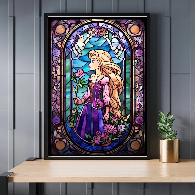 Stained Glass Princess Rapunzel Jigsaw Puzzle 300/500/1000 Piece | Etsy (US)