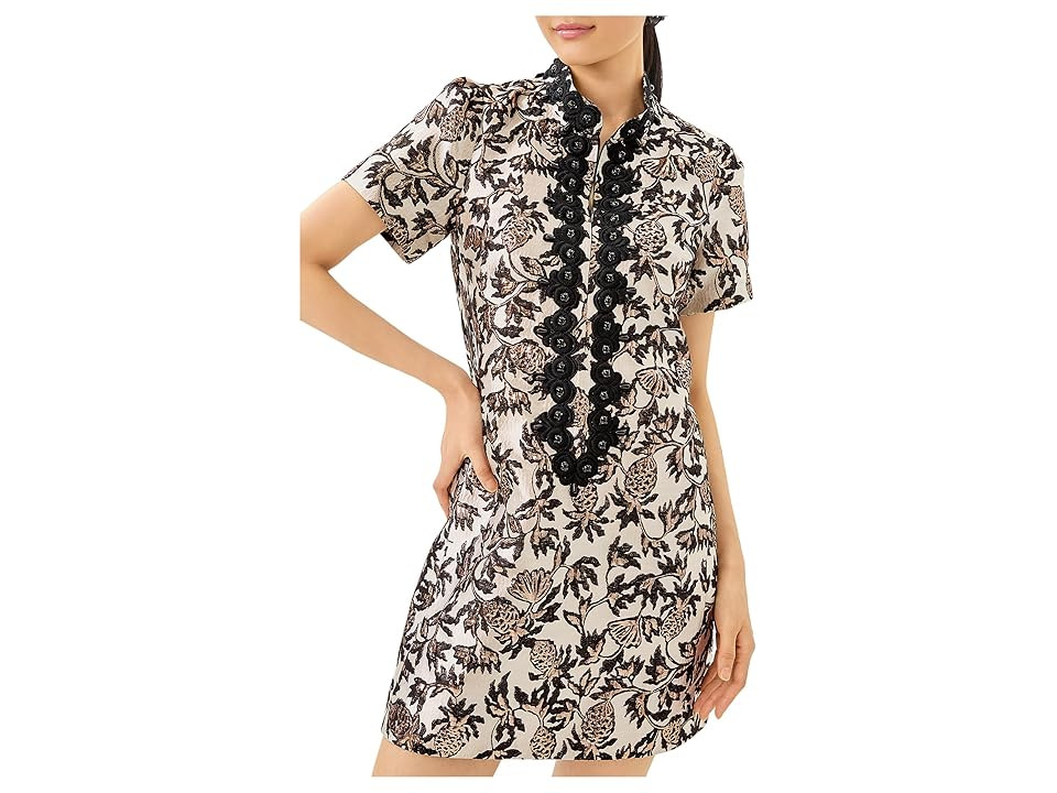 Lilly Pulitzer Teddy Jacquard Shift Women's Dress Noir Pineapple Puff Metallic : 14 | Zappos