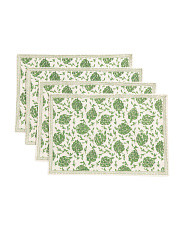 4pk Hand Blocked Artichoke Printed Placemats | TJ Maxx