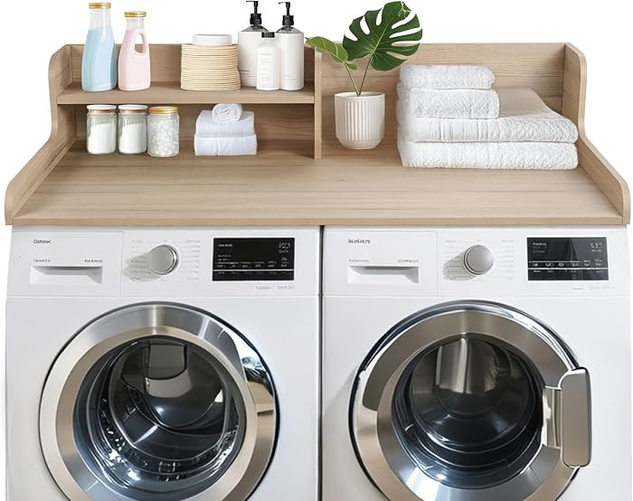 Kaboon Washer Dryer Countertop 2 Tier 58 inches Wide, Laundry Shelf Topper with Edge, 58" W x 28"... | Amazon (US)