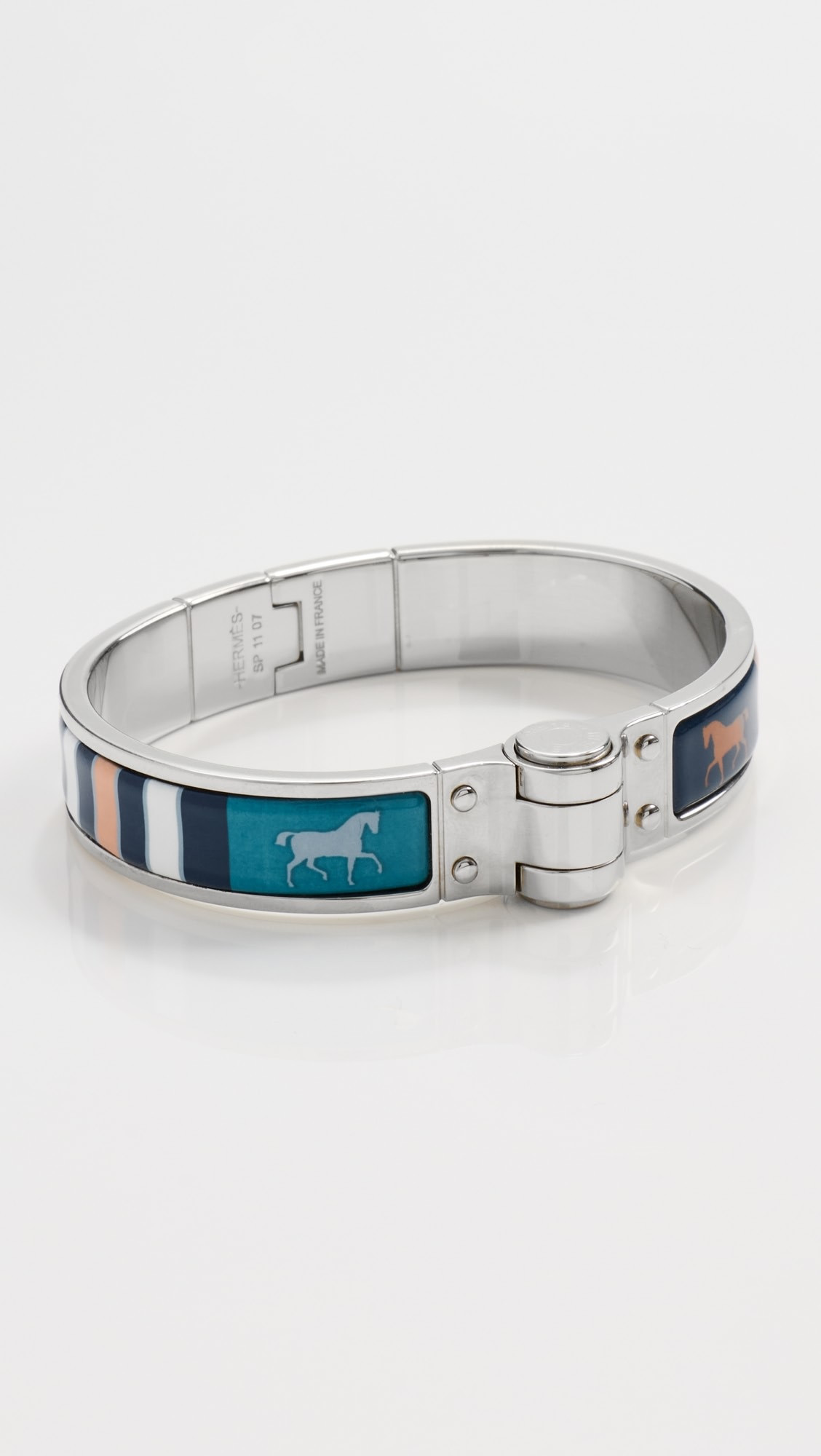 Hermes White Gold Bolduc Au Carre Bracelet | Shopbop