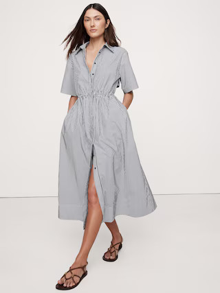 Cotton Poplin Open-Back Shirt Dress | Banana Republic (US)