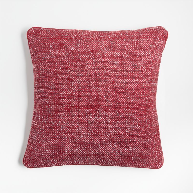 Luminous Red Speckled Weave 20"x20" Holiday Throw Pillow Cover | Crate & Barrel | Crate & Barrel