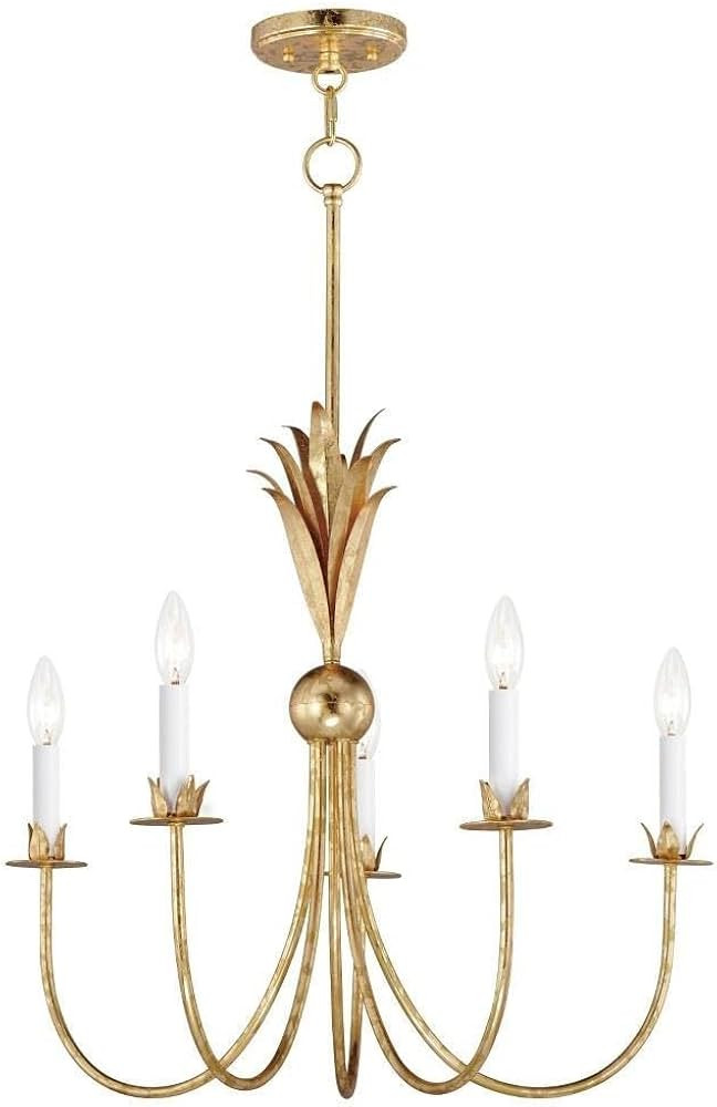 Maxim Lighting Paloma 5-Light Chandelier | Gold Leaf Steel Finish | Transitional Indoor Light Fix... | Amazon (US)