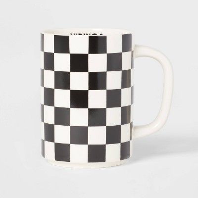 16oz Stoneware Checkerboard Mug - Room Essentials&#8482; | Target