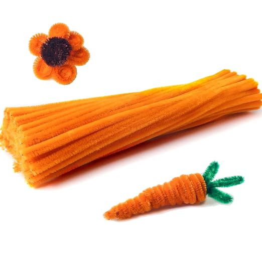 Lumintutu 100 Pieces 7mm x 12 Inch Pipe Cleaners, Thick Orange Chenille Stems for Craft Supplies ... | Amazon (CA)