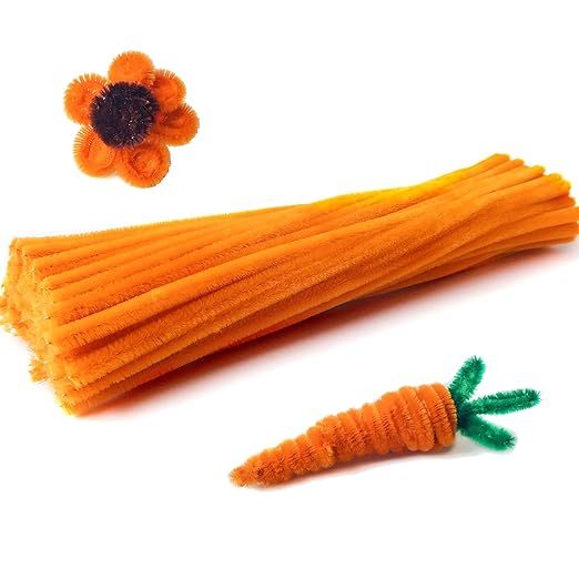 Lumintutu 100 Pieces 7mm x 12 Inch Pipe Cleaners, Thick Orange Chenille Stems for Craft Supplies ... | Amazon (CA)