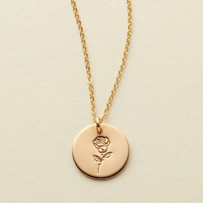 Made By Mary | June Birth Flower Necklace Gold 1/2" | Target