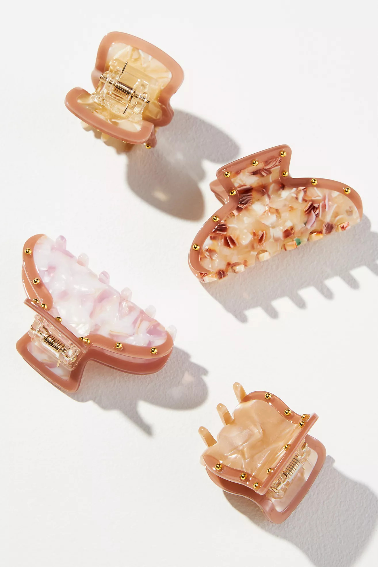 Set of Four Mini Colorblock Hair Clips | Anthropologie (US)